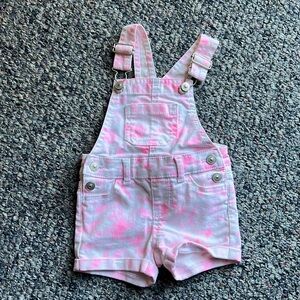 12 months Pink and white tie dye bibs